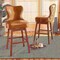 Baxton Studio Gradisca Modern Tan Faux Leather and Walnut Brown Finished Wood 2-PC Swivel Bar Stool Set 184-11402-Zoro - alternate 9